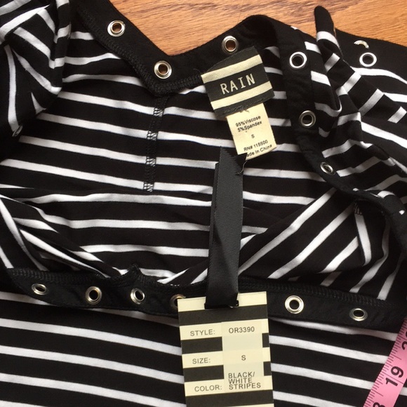RAIN- New with tags black/white striped top - Picture 6 of 6